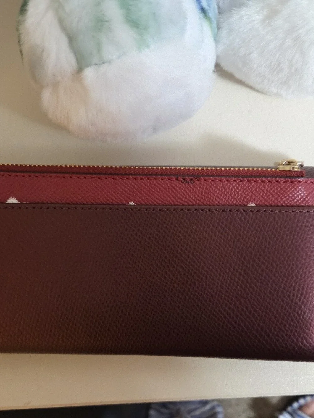 NWT COACH Metallic Cherry Leather Wallet Clutch with Gold Logo